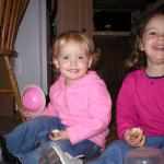 Cookie Monsters!!!!  They were very happy to have Dora cookies!